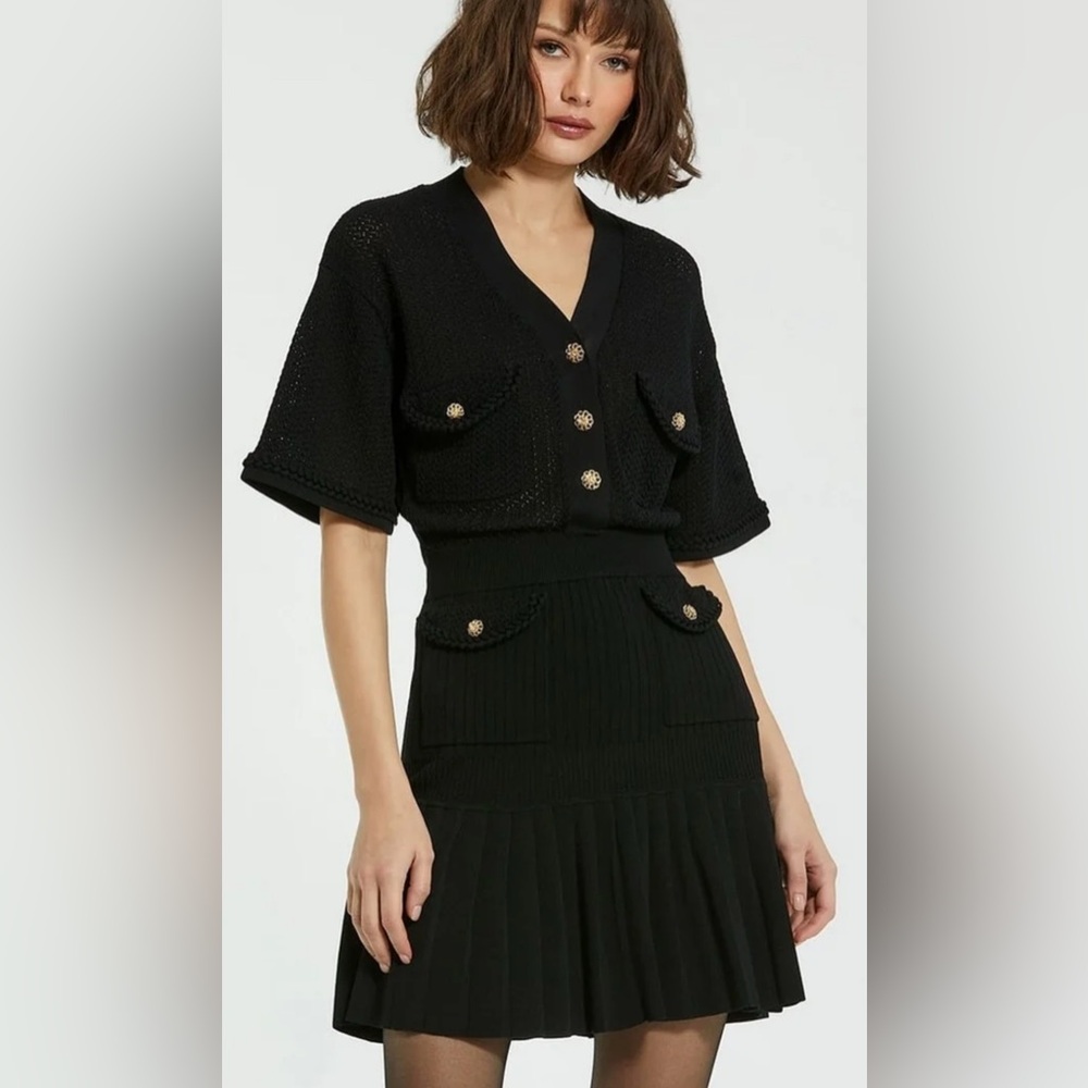 Mac Duggal Black Knit Dress